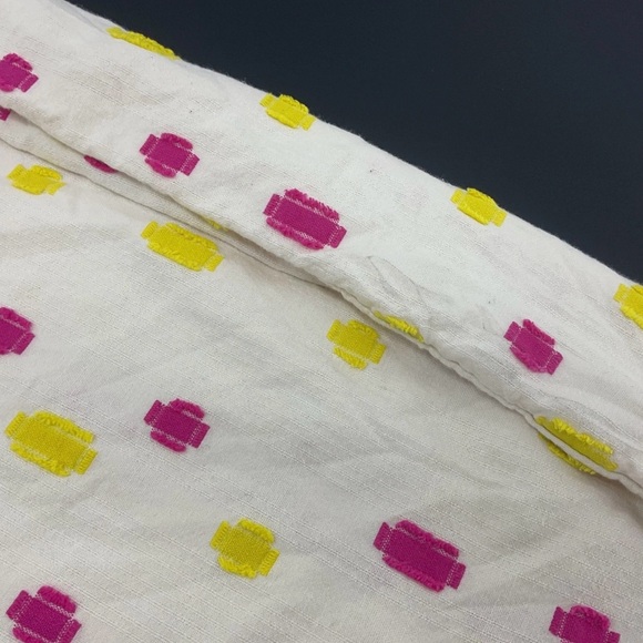 Anthropologie Cream Pants with Pink and Yellow Accents - Picture 4 of 4